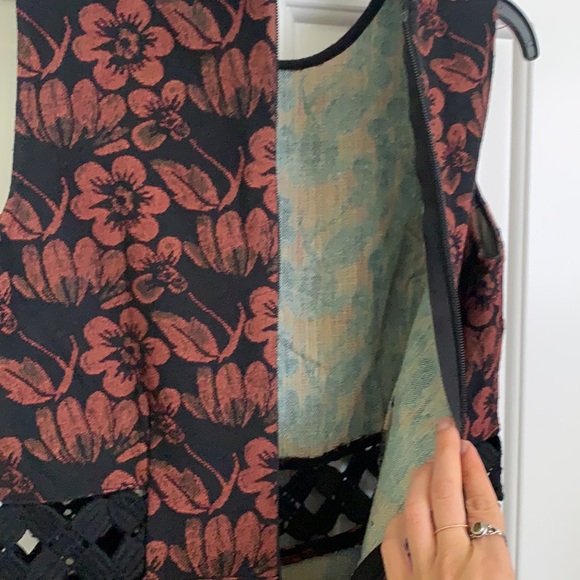 Topshop Dress 6 Floral Cut Out A-Line Mod - Picture 14 of 15